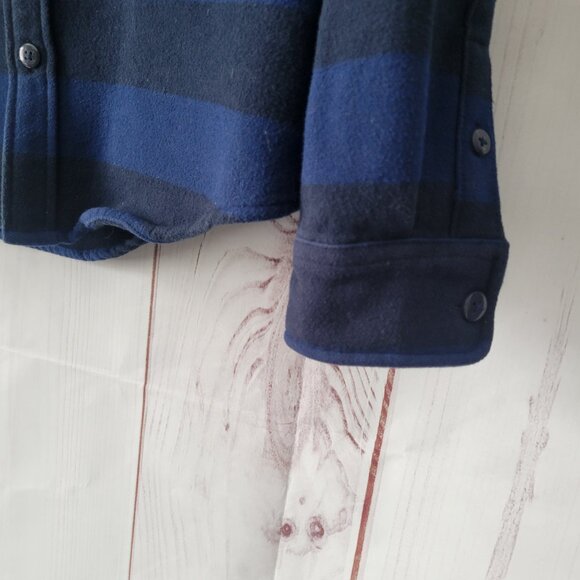 American Eagle Shacket Thick Shirt Jacket, Men’s M, Blue/Black Stripe, Heavy EUC - Picture 2 of 8